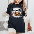 Ballpark Mom Mama Baseball Softball Mother's Day Bleached Women's Oversized Comfort T-Shirt Black