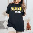 Baseball Mama Yellow Leopard Print Baseball Mom Gear Sports Women's Oversized Comfort T-Shirt Black