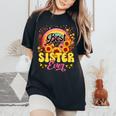 Best Sister Ever Sunflowers Colourful Rainbow Mother's Day Women's Oversized Comfort T-Shirt Black