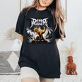 Black Aesthetic Dino Nuggets Death Metal Music Chicken Nugs Women's Oversized Comfort T-Shirt Black