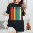 Blessed Christian Faith Inspiration Quote – Vintage Color Women's Oversized Comfort T-Shirt Black