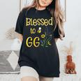 Blessed To Be Gg Gigi Bee Flowers Great Grandmother Women's Oversized Comfort T-Shirt Black