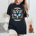 Blessed By God Loved By Jesus Christian Jesus Butterfly Women's Oversized Comfort T-Shirt Black