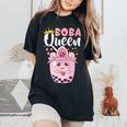 Boba Queen For N Girls Boba Bubble Tea Kawaii Japanese Women's Oversized Comfort T-Shirt Black