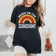 Bring On The Sunshine Vintage Rainbow Retro Sunshine Women's Oversized Comfort T-Shirt Black