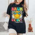 Bruh We Out Teachers Summer Retro Last Day Of School Teacher Women's Oversized Comfort T-Shirt Black