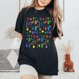 Bugs Adorable Graphic Crawling With Bugs Rainbow Colors Women's Oversized Comfort T-Shirt Black