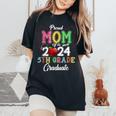 Class 2024 Graduation Proud Mom Of A 2024 5Th Grade Graduate Women's Oversized Comfort T-Shirt Black