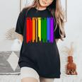 Cleveland Ohio Downtown Rainbow Skyline Lgbt Gay Pride Women's Oversized Comfort T-Shirt Black