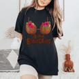 Coconut Bra Flower Boobs Hawaii Aloha Beaches Women's Oversized Comfort T-Shirt Black