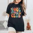 Cool Moms Club Retro Groovy Mom Life Mama Happy Mother's Day Women's Oversized Comfort T-Shirt Black