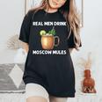 Cool Moscow Mule For Dad Vodka Cocktail Bartender Women's Oversized Comfort T-Shirt Black