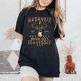 Country Music City Nashville Guitar Tennessee Vintage Women's Oversized Comfort T-Shirt Black