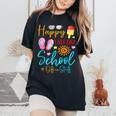 Cute Summer Teacher Happy Last Day Of School Office Staff Women's Oversized Comfort T-Shirt Black