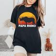 Dad Father Dads Grandpa Papa Rhino Women's Oversized Comfort T-Shirt Black
