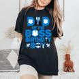 Dad And Mom Of The Boss Birthday Boy Baby Family Party Women's Oversized Comfort T-Shirt Black