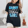 Daddy Of The Birthday Girl Family Snowflakes Winter Party Women's Oversized Comfort T-Shirt Black