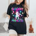 Daddy Of The Birthday Princess Girl Flossing Unicorn Daddy Women's Oversized Comfort T-Shirt Black