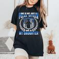 My Daughter Is A Brave Police Officer Proud Police Mom Dad Women's Oversized Comfort T-Shirt Black