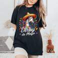 Derby De Mayo For Horse Racing Mexican Women's Oversized Comfort T-Shirt Black