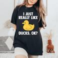 Duck For Quack Quakin Youth Rubber Ducky Women's Oversized Comfort T-Shirt Black