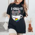 Ekoalaty Rainbow Tea Gay Pride Equality Lgbt Animal Women's Oversized Comfort T-Shirt Black