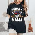 Family Skull Pirate Mama Jolly Roger Crossbones Flag Women's Oversized Comfort T-Shirt Black