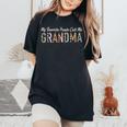 My Favorite People Call Me Grandma Leopard Women's Oversized Comfort T-Shirt Black