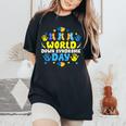 321 World Down Syndrome Day 2024 Groovy Meme Women's Oversized Comfort T-Shirt Black