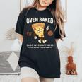 420 Retro Pizza Graphic Cute Chill Weed Women's Oversized Comfort T-Shirt Black