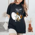 Adult Humor Jokes Who Came First Chicken Or Egg Women's Oversized Comfort T-Shirt Black
