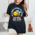 Autism Awareness Bee Kind Autistic Cute Autism Be Kind Women's Oversized Comfort T-Shirt Black