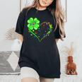 Autism Clover Autism Mom Boy St Patrick's Day Women's Oversized Comfort T-Shirt Black