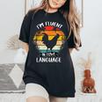 Chicken Retro Vintage I’M Fluent In Fowl Language Women's Oversized Comfort T-Shirt Black