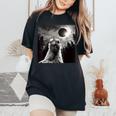 Chicken Selfie With Total Solar Eclipse 2024 Women's Oversized Comfort T-Shirt Black