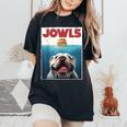 English Bulldog Jowls British Bully Burger Dog Mom Dad Women's Oversized Comfort T-Shirt Black