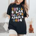 Groovy Total Solar Eclipse 2024 Cute Solar Eclipse Women's Oversized Comfort T-Shirt Black