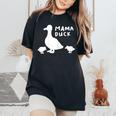 Mama Duck Mother T I Duckling Babies Mom Of 2 Women's Oversized Comfort T-Shirt Black