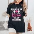 Pickleball Graphic For Pickleball Player Women's Oversized Comfort T-Shirt Black Pickleball Graphic For Pickleball Player Women's Oversized Comfort T-Shirt Black