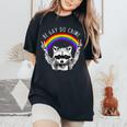 Raccoon Be Gay Do Crime Rainbow Lgbtq Pride Gay Racoon Women's Oversized Comfort T-Shirt Black