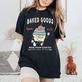 Retro Weed Cupcake Vintage 420 Baked Goods Women's Oversized Comfort T-Shirt Black