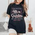Two Titles Grandma Rock Christmas Birthday Women's Oversized Comfort T-Shirt Black