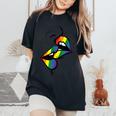 Gay Rainbow Lips Kissing Lgbt Flag Pride Month Women Women's Oversized Comfort T-Shirt Black