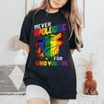 Gay Wolfs Rainbow Wolfs Skin Gay Pride Lgbt Women's Oversized Comfort T-Shirt Black