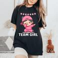 Gender Reveal Party Team Girl Dabbing Cute Baby Pink Teams Women's Oversized Comfort T-Shirt Black
