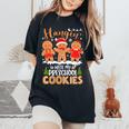 Gingerbreads Hangin' With My Preschool Cookies Teacher Xmas Women's Oversized Comfort T-Shirt Black