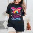 This Girl Glows Cute Girl Woman Tie Dye 80S Party Team Women's Oversized Comfort T-Shirt Black