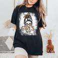 Girls Trip 2024 Messy Bun Leopard Best Friend Matching Girl Women's Oversized Comfort T-Shirt Black