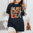 In My Glow Up Era Retro Groovy Women's Oversized Comfort T-Shirt Black