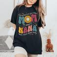Goded Me Two Titles Mom Nana Hippie Groovy Women's Oversized Comfort T-Shirt Black